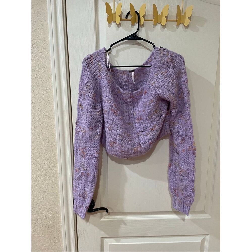 Free People Sunset Cloud Pullover Sweater Violet Glow Combo color Small NWT - Picture 3 of 10
